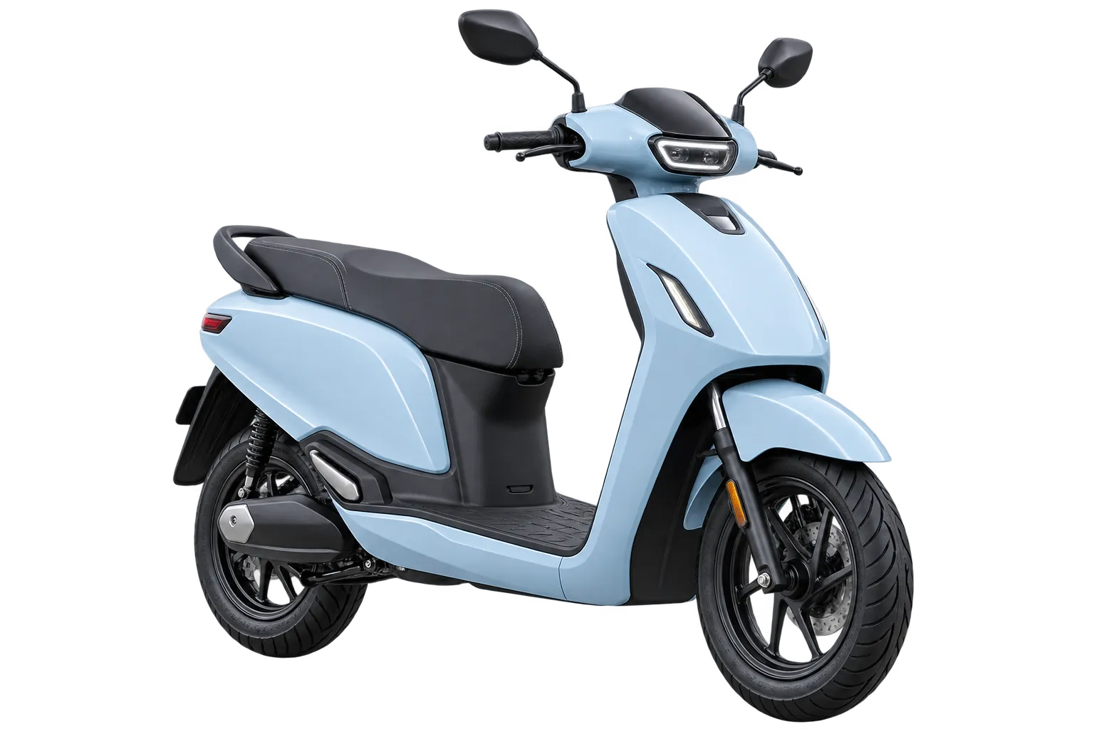 Illustrative pale blue electric scooter cutout
