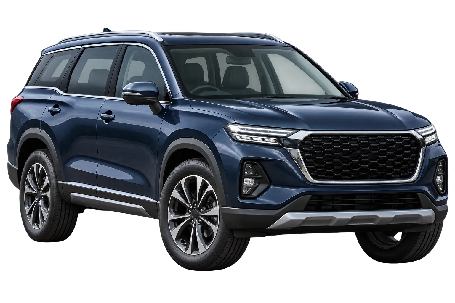 Illustrative blue family SUV cutout