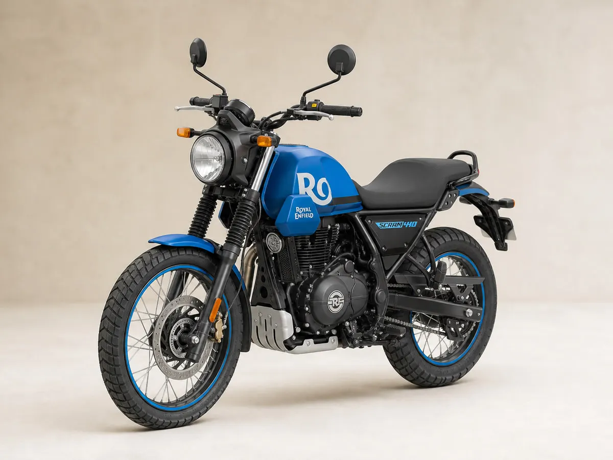 Royal Enfield Scram 440 — Front three-quarter