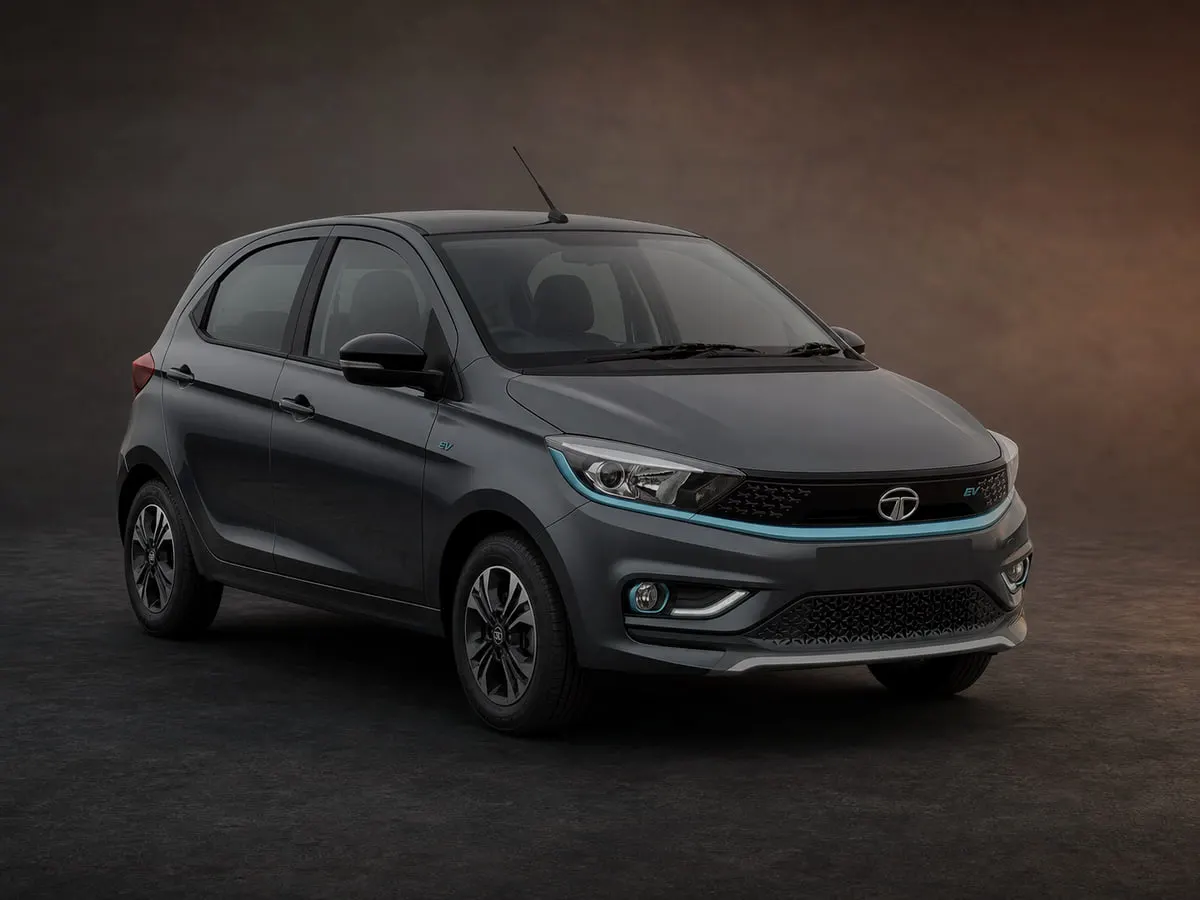 Tata Tiago EV — Studio (dark)